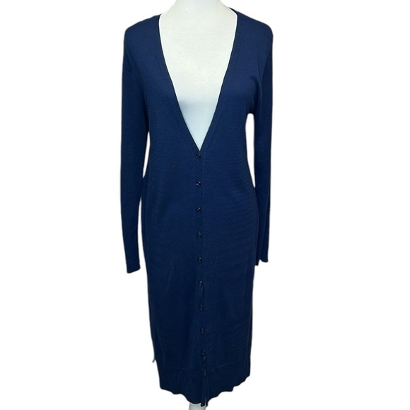 Brook Shields Timeless Long Cardigan Navy - Picture 1 of 5